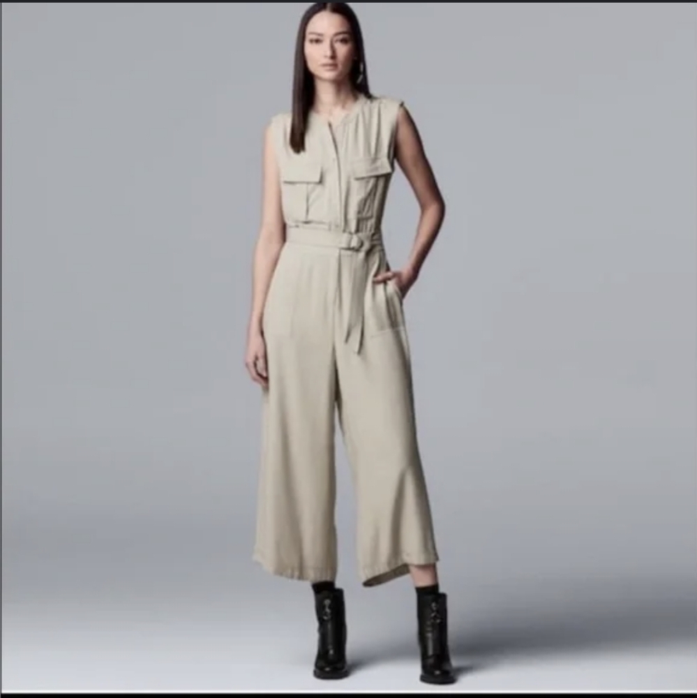 NWT Simply Vera Wang Khaki Jumpsuit